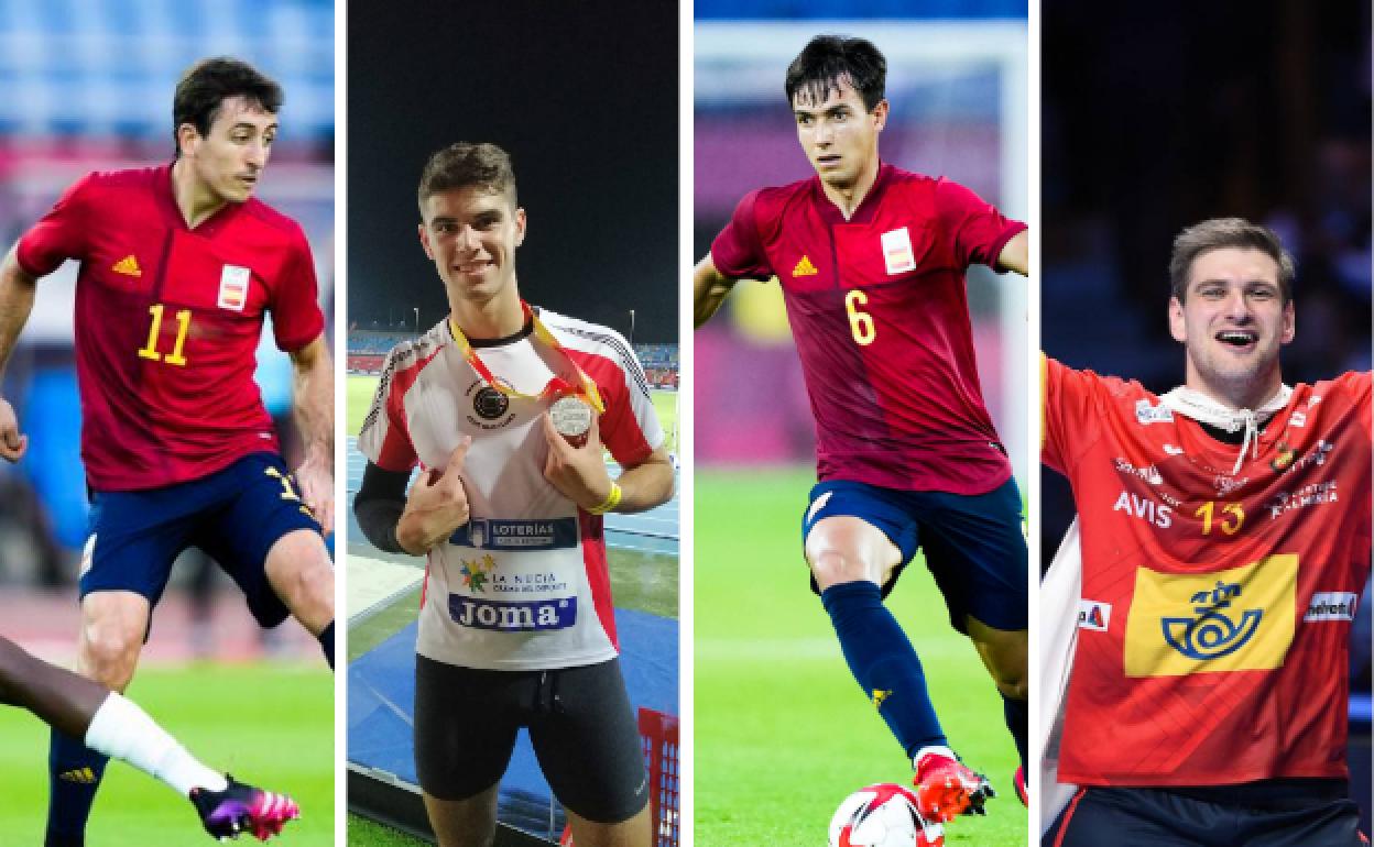 De izquierda a derecha: Mikel Oyarzabal, Odei Jainaga, Martín Zubimendi y Julen Aginagalde competirán el martes 3 de agosto. 