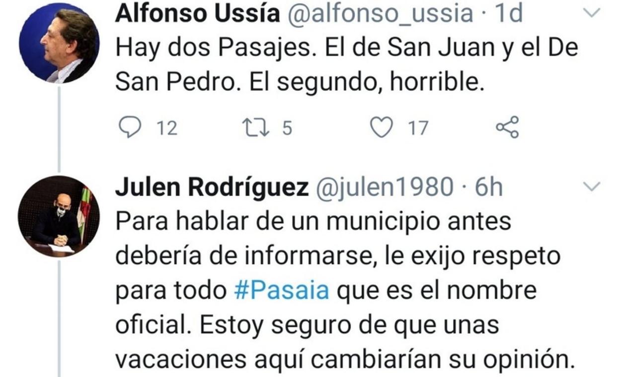 El comentario de Alfonso Ussía y la respuesta de Julen Rodríguez. 