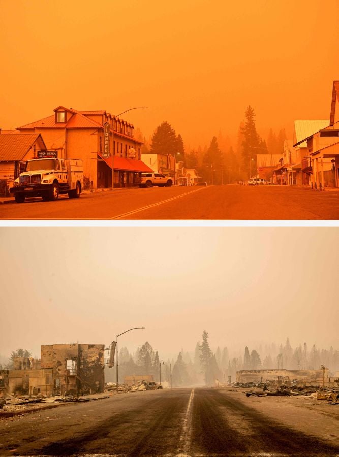 Fotos: Antes y después del incendio Dixie que asola California