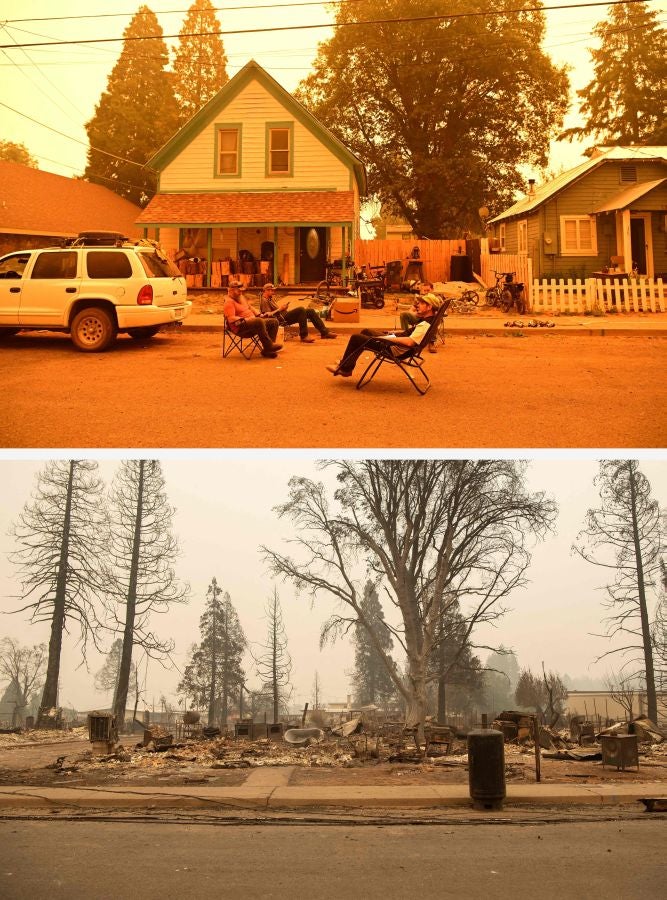 Fotos: Antes y después del incendio Dixie que asola California