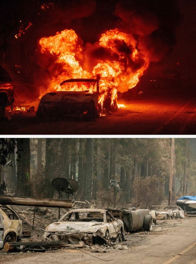 Fotos: Antes y después del incendio Dixie que asola California