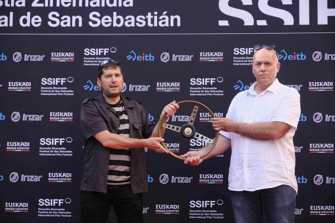 José Luis Rebordinos (Zinemaldi), Jaime Otamendi (Donostia Kultura), Bingen Zupiria (Departamento de Cultura) e Irene Larraza (Instituto Etxepare), en la presentación de las películas vascas que van a participar en el Festival.