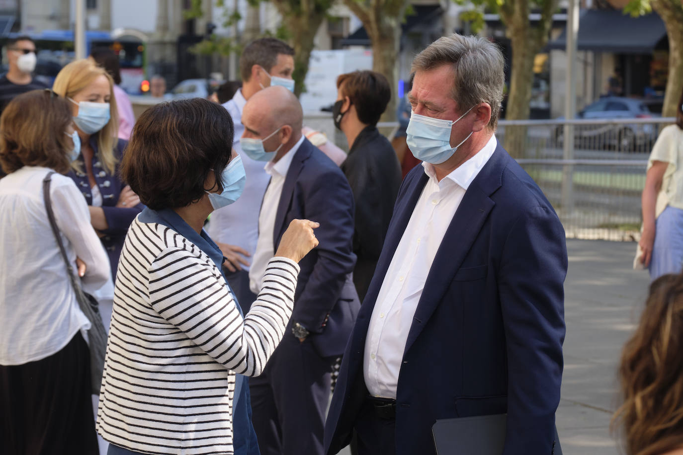 José Luis Rebordinos (Zinemaldi), Jaime Otamendi (Donostia Kultura), Bingen Zupiria (Departamento de Cultura) e Irene Larraza (Instituto Etxepare), en la presentación de las películas vascas que van a participar en el Festival.