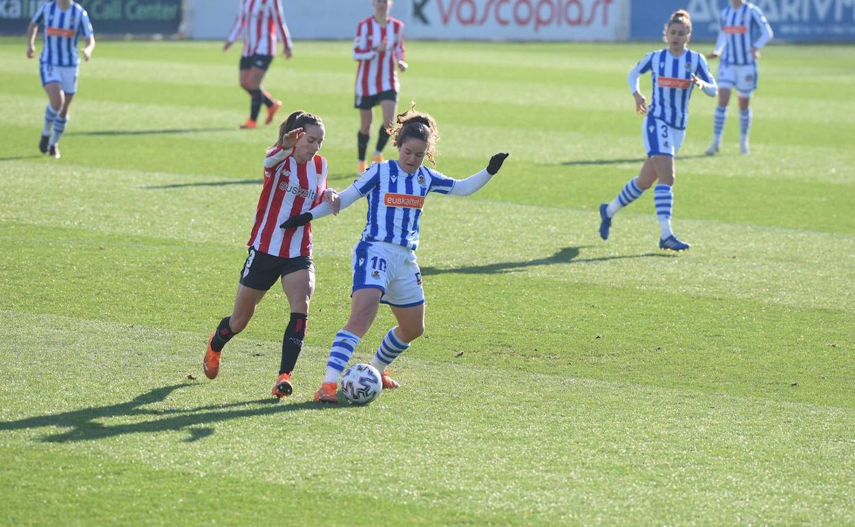 Derbi entre Real y Athletic disputado en Zubieta