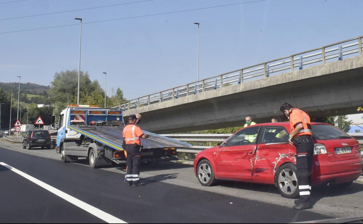Uno de los vehículos implicados en el accidente.