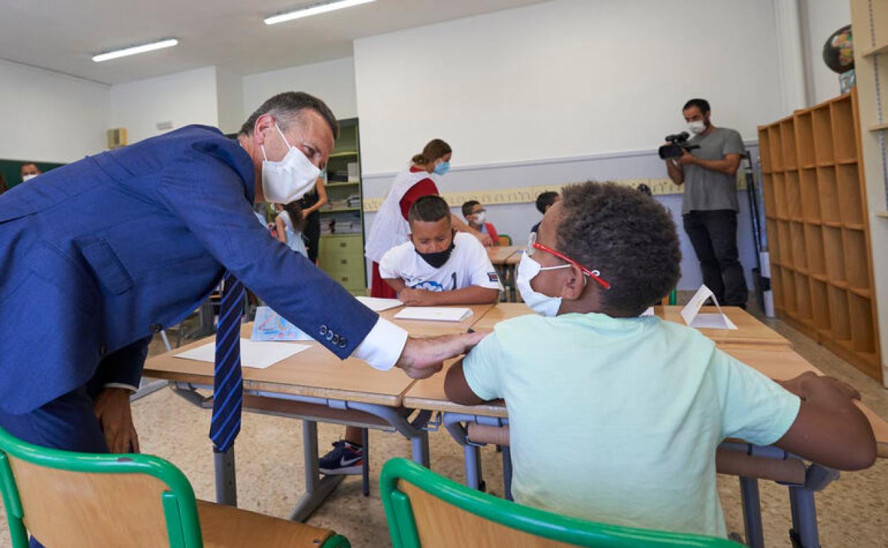Bildarratz, ayer en el inicio del curso escolar en un centro alavés.