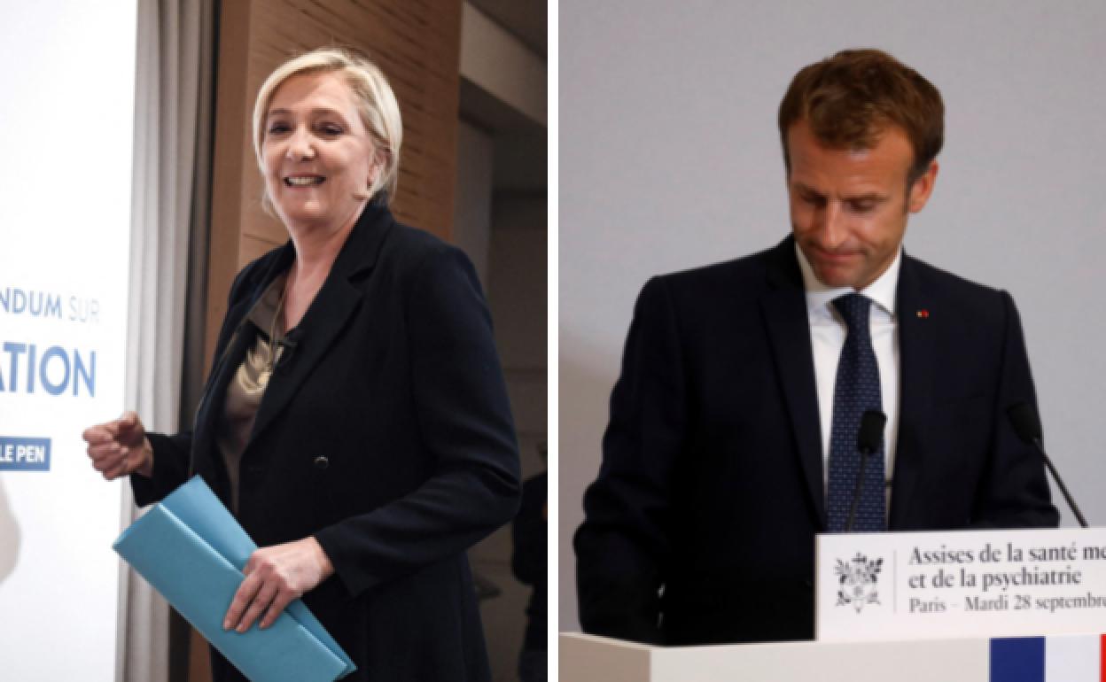 Marine Le Pe n y Enmmanuele Macron.