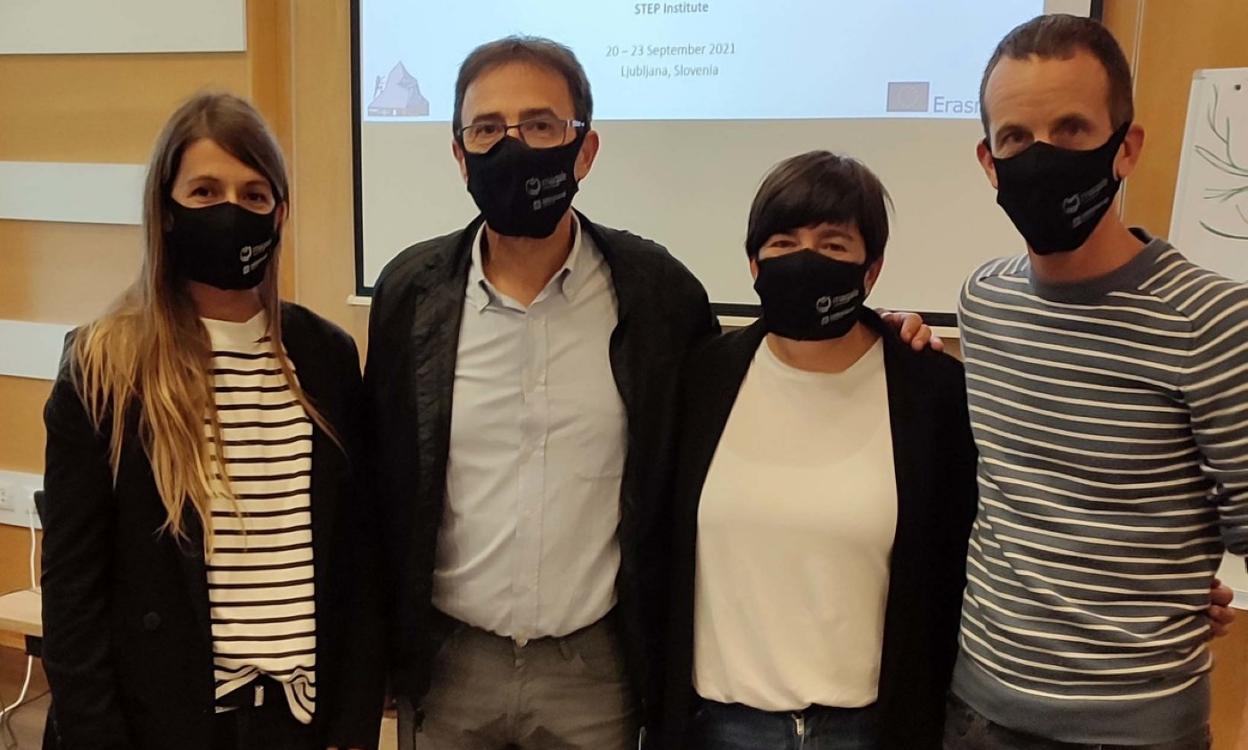 Los cuatro profesores de Magale que han viajado a Eslovenia.