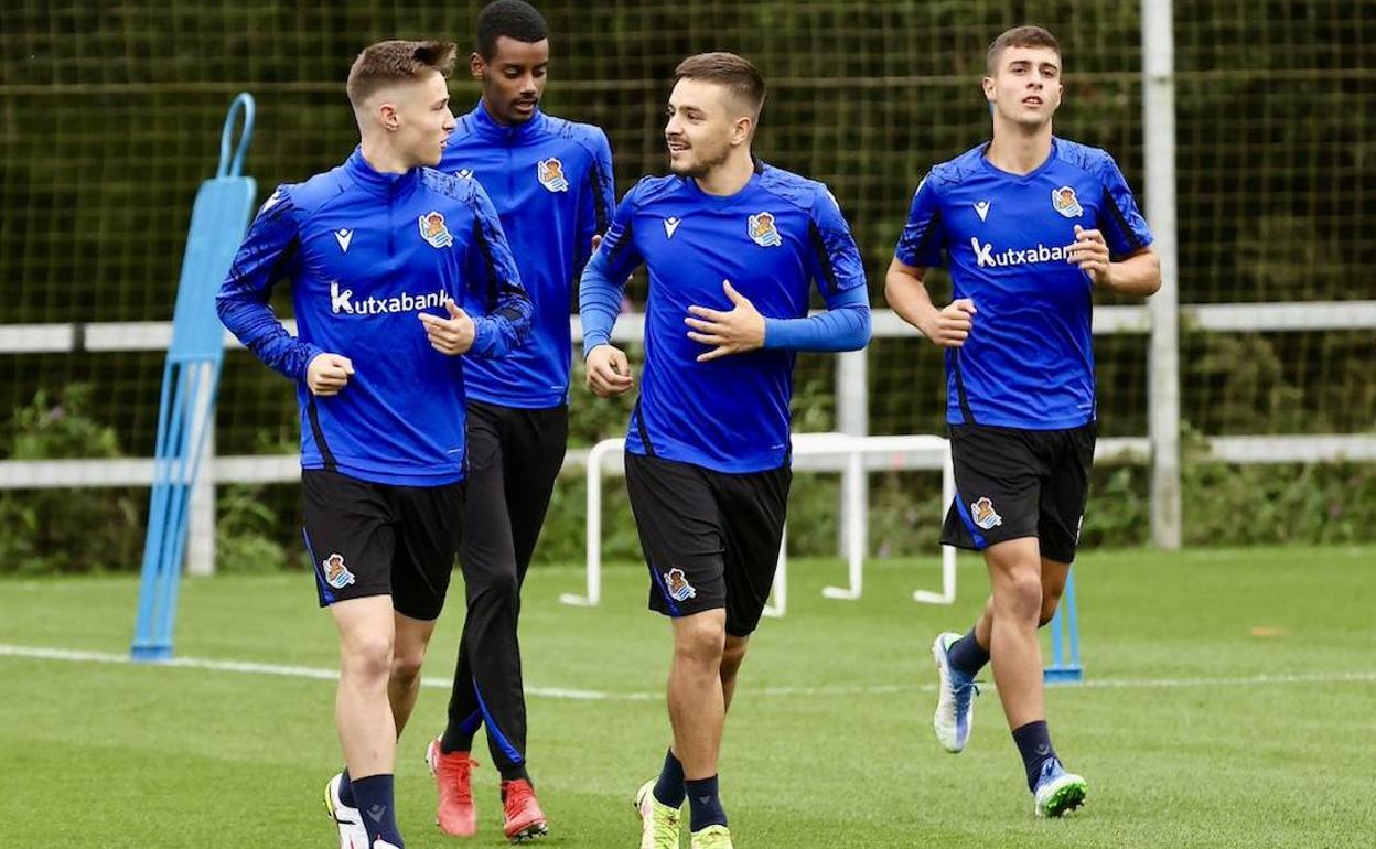 Isak durante el entrenamiento del pasado miércoles en Zubieta. 