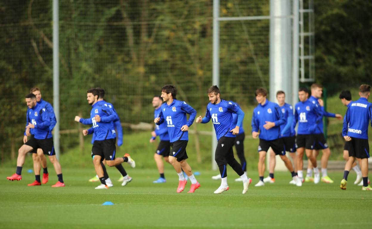 Entrenamiento de la Real Sociedad en Zubieta. 