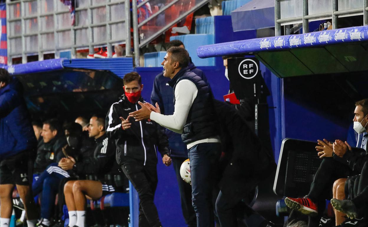 Garitano, en el último partido ante el Oviedo.