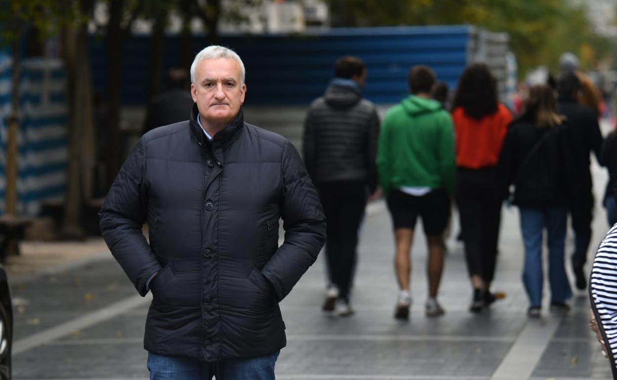 Xabier Barandiaran, en el centro de San Sebastián, esta semana. 
