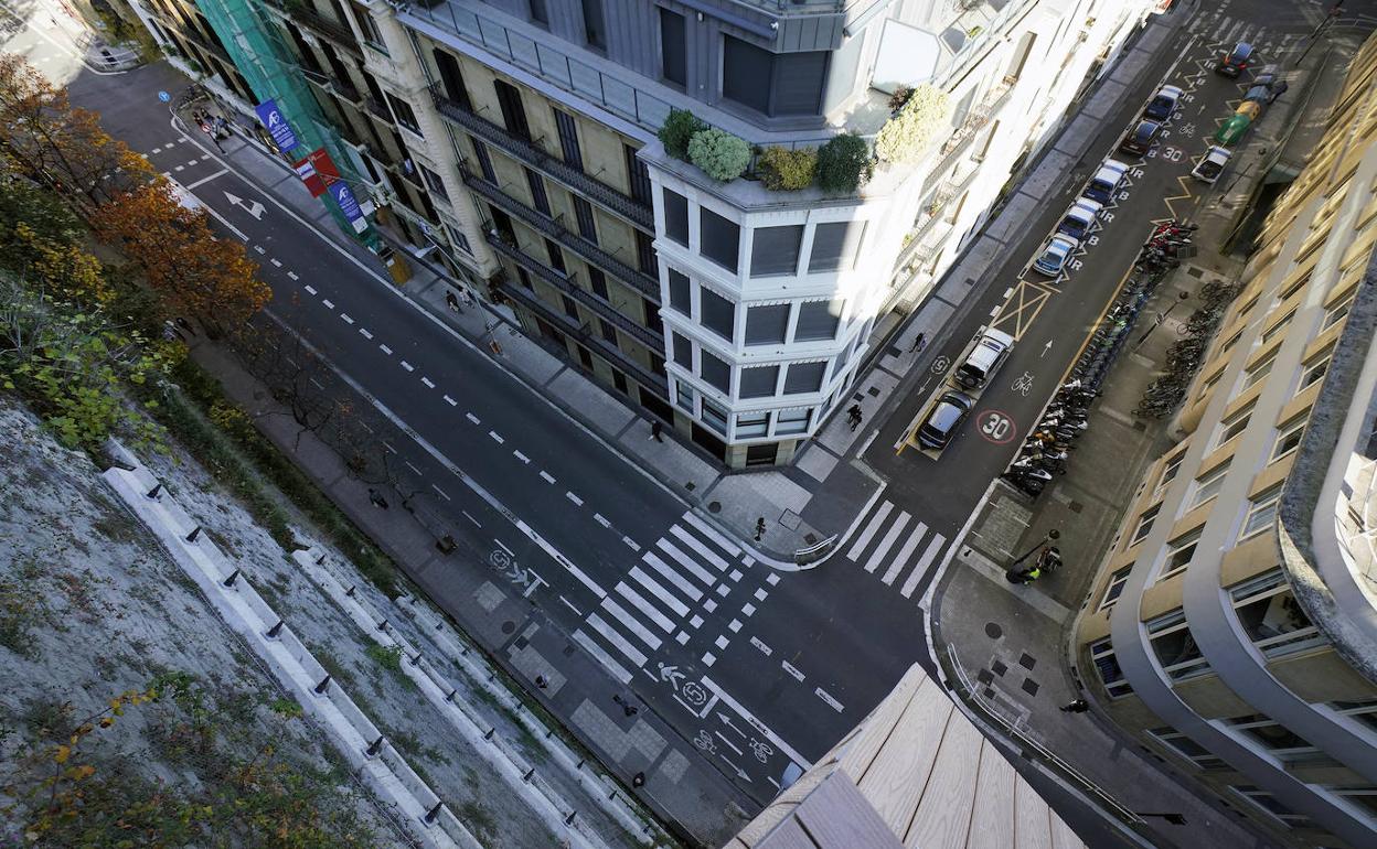 Vista desde el mirado de San Bartolomé del centro de Donostia.