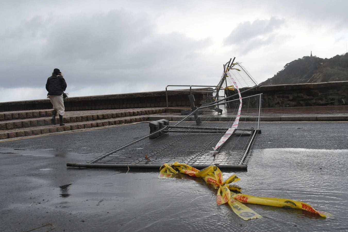 Contenedores volcados, árboles caídos... el temporal se está dejando sentir con fuerza en el territorio en las últimas horas