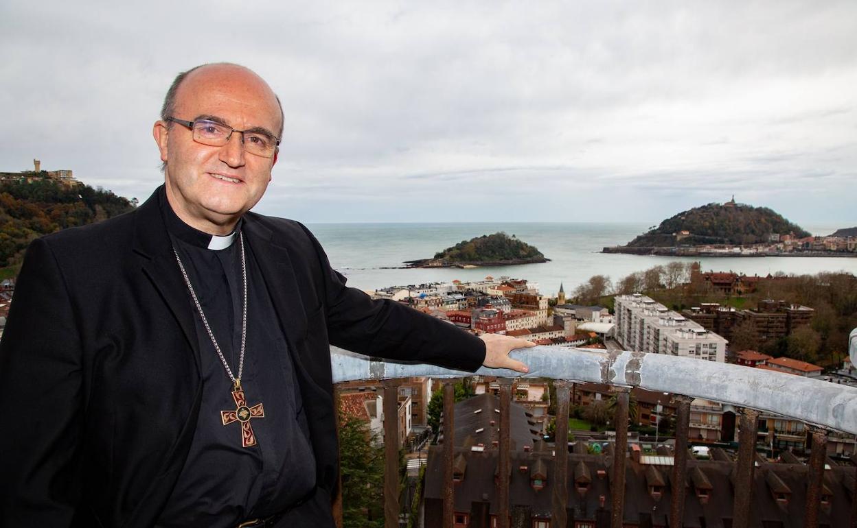 El obispo Munilla, ayer en su despedida.