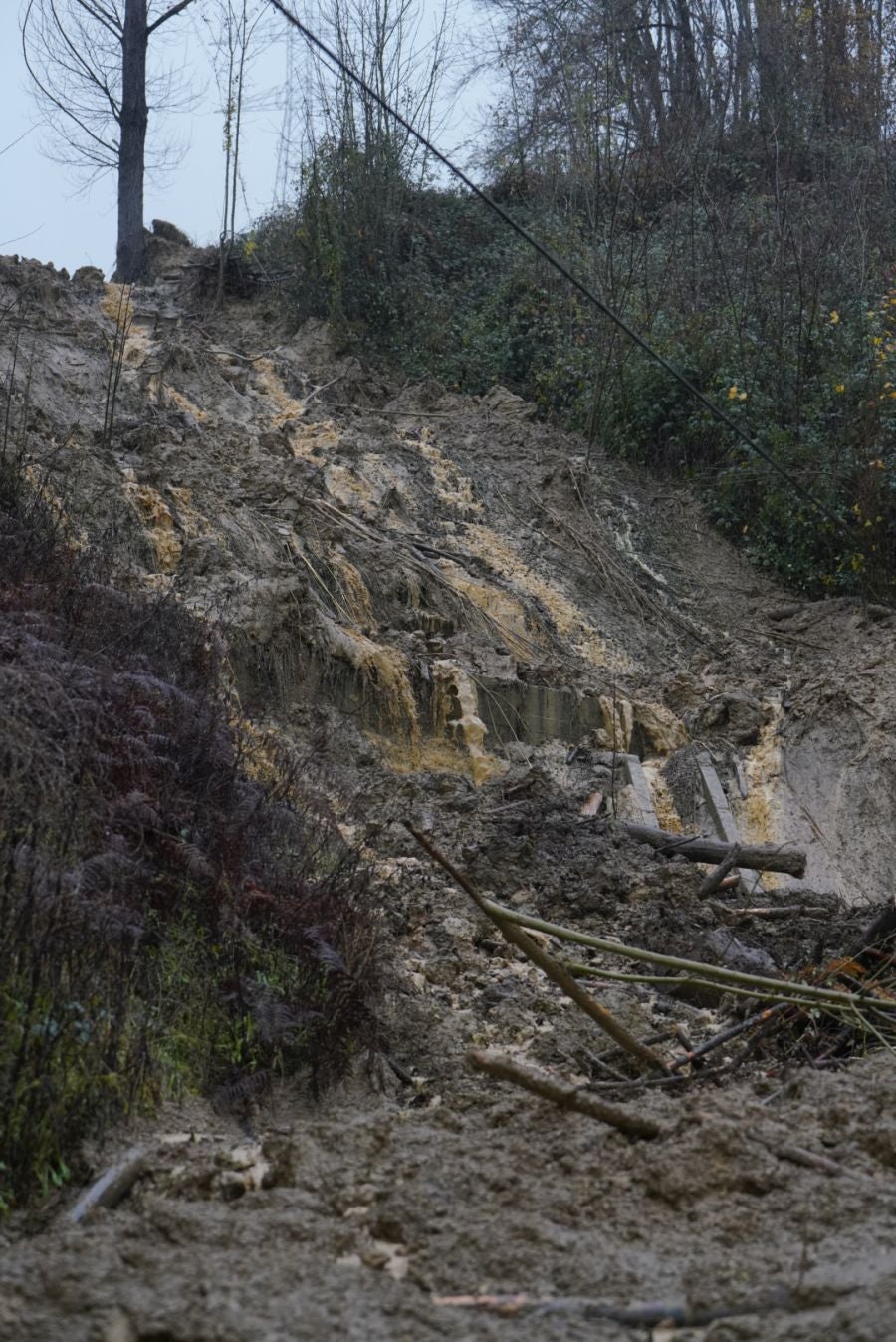 Accidente de un tren de cercanías entre Beasain y Brinkola tras un desprendimiento a la altura de Gabiria