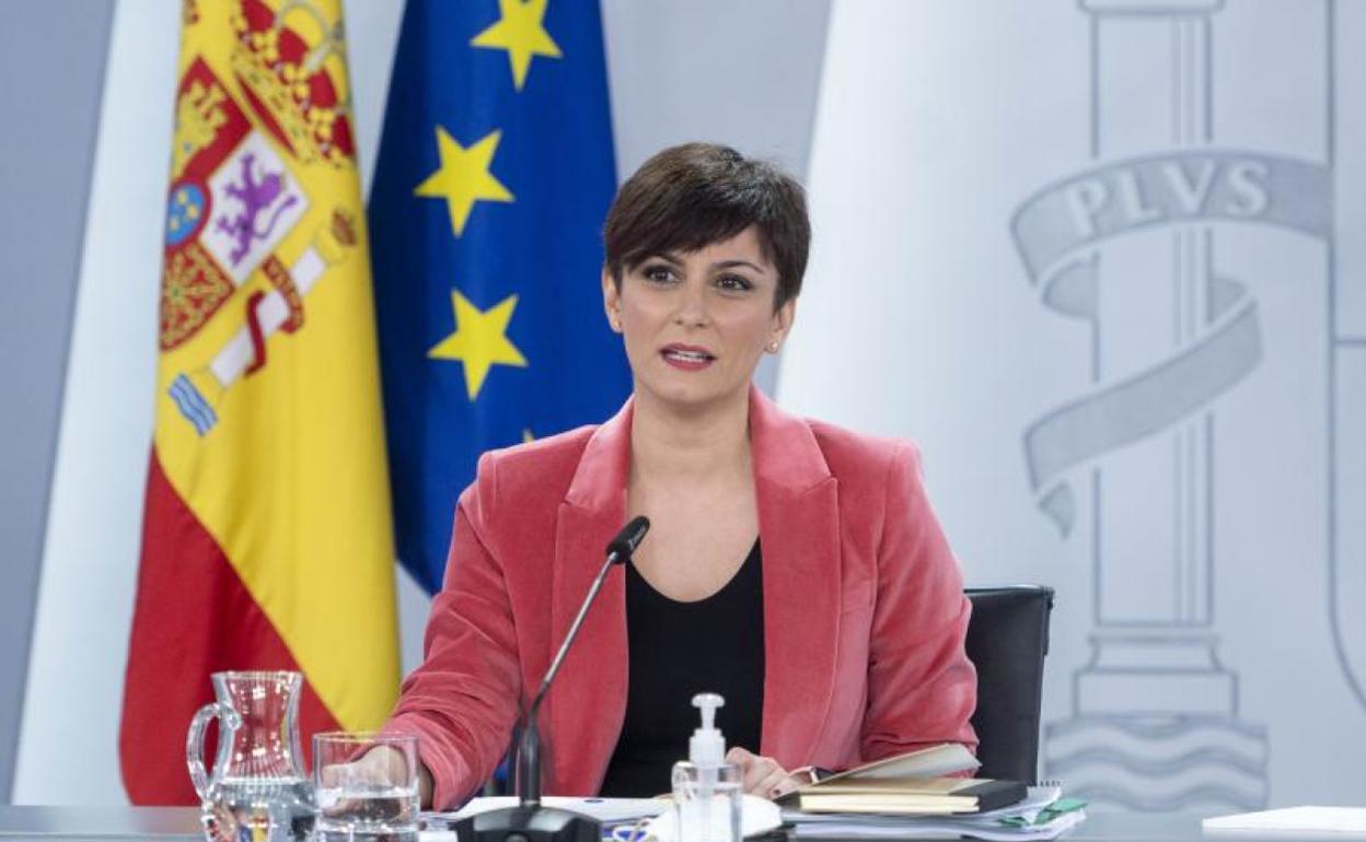 Isabel Rodríguez, en la rueda de prensa posterior al Consejo de Ministros.