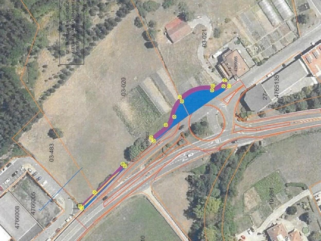 Proyecto de construcción de la futura rotonda en la zona de Goribar. 