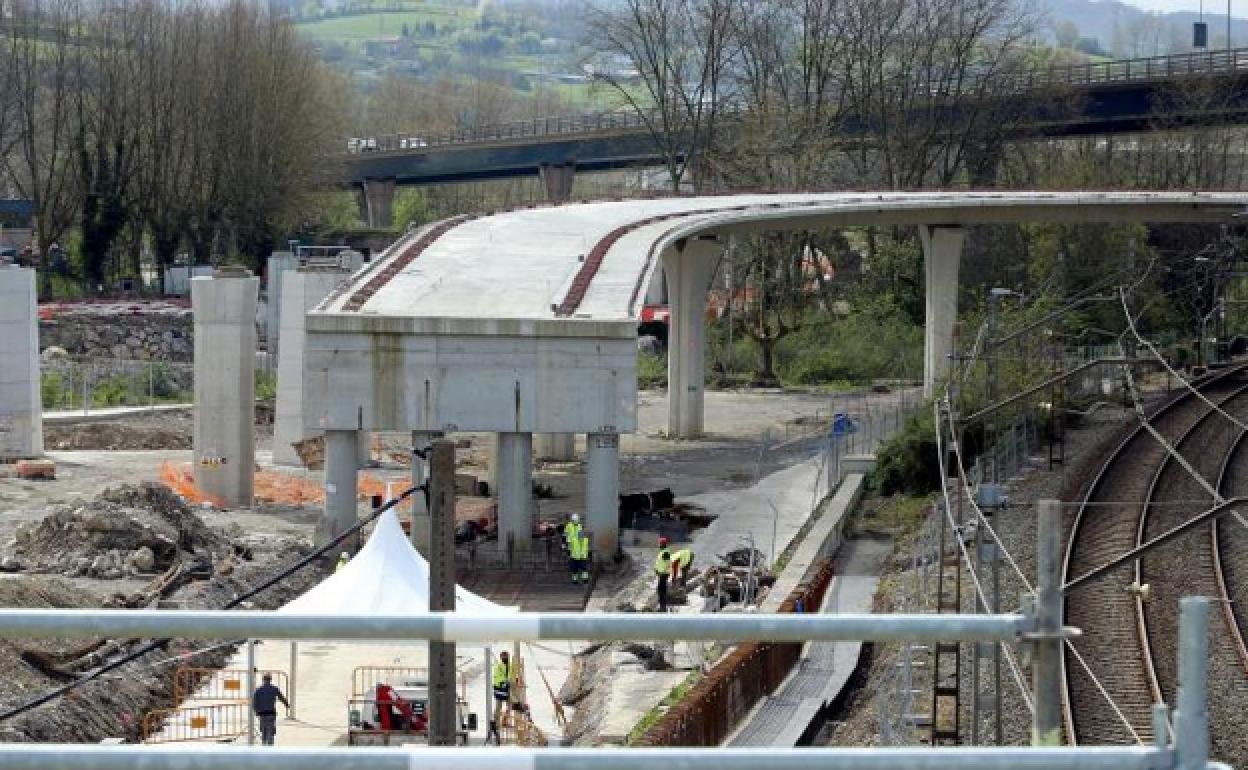 Obras del TAV en Astigarraga. 