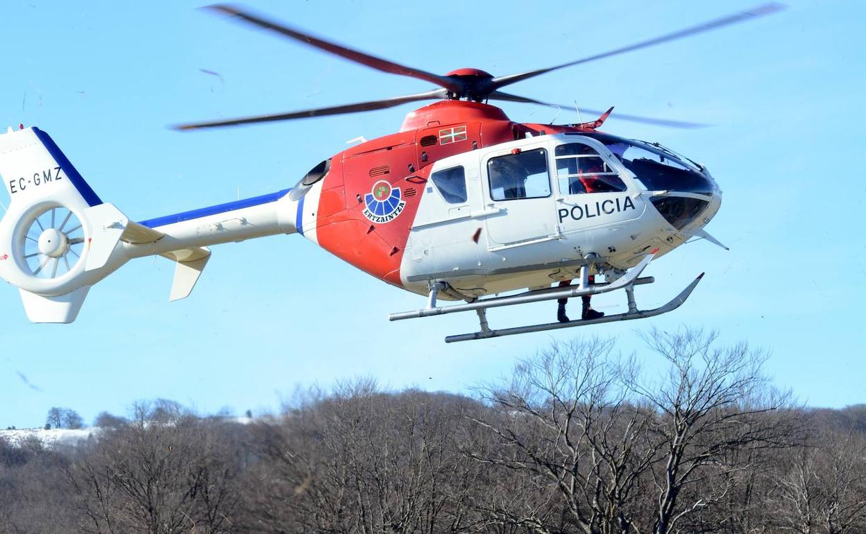 El cazador ha sido trasladado en un helicóptero a Donostia.