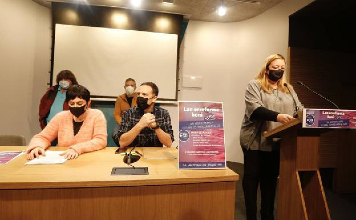 Imagen de la rueda de prensa de presentación de la manifestación del 30 de enero.