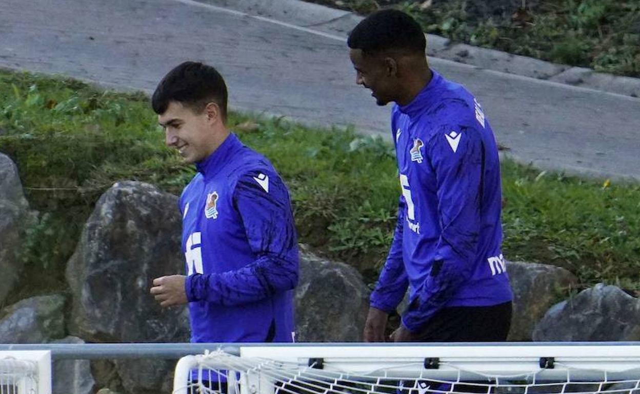 Zubimendi e Isak, en Zubieta.