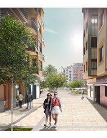 Imagen secundaria 2 - Infografías que recogen las propuestas de peatonalización para Legia, Fueros y Berrotaran. 