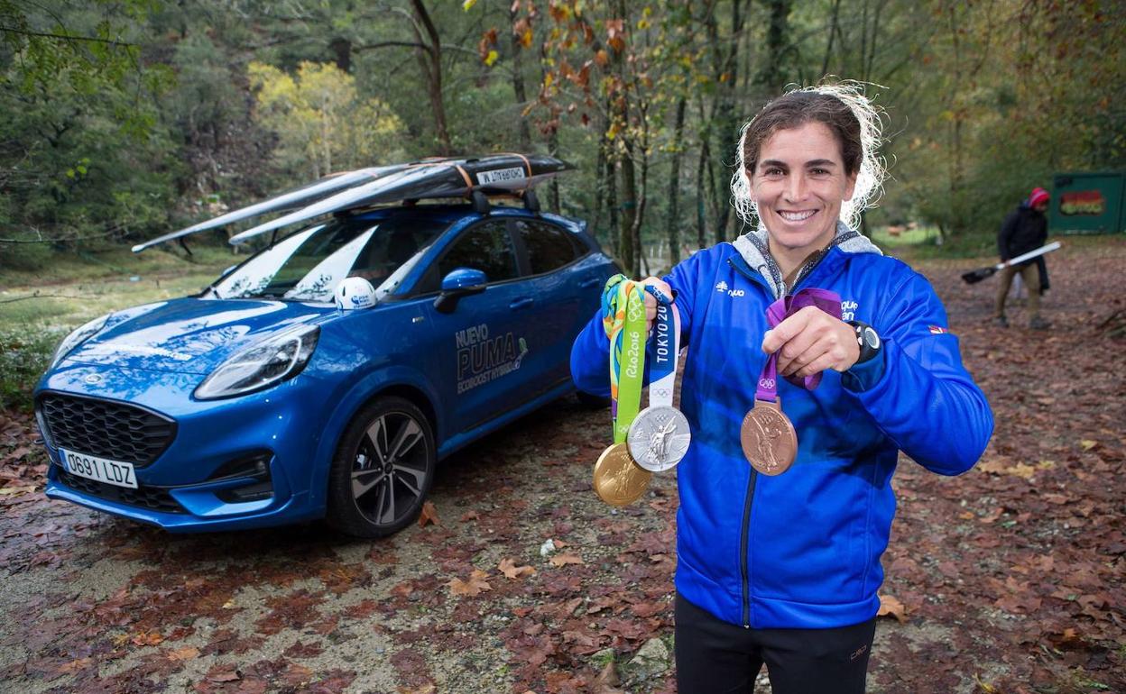 Maialen Chourraut, en una entrevista tras conseguir la medalla de plata en los Juegos Olímpicos de Tokio 2020. 
