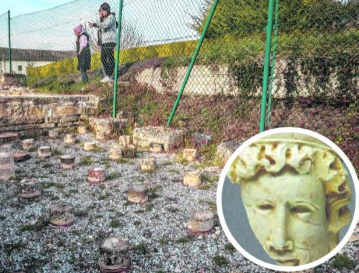 La escultura de Baco, «en paradero desconocido», apareció en unas obras realizadas en las cercanías del yacimiento arqueológico de Arkaia. 