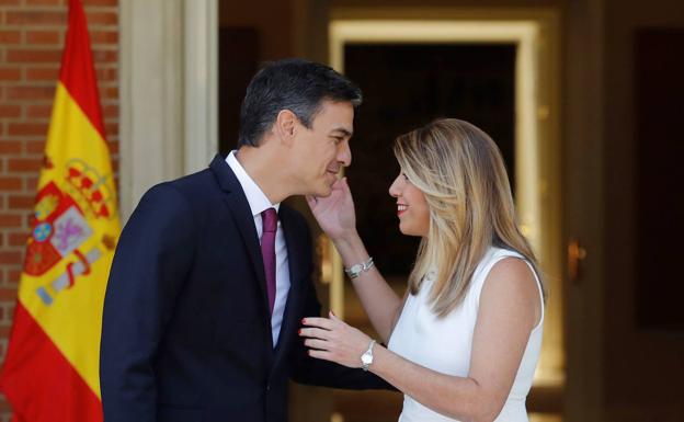 Pedro Sánchez y Susana Díaz, en la Moncloa. 