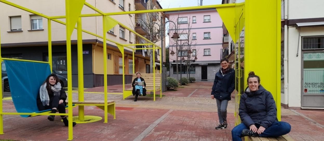 Aste honetan aurkeztu dute Sagardo plazan jarritako egitura. 