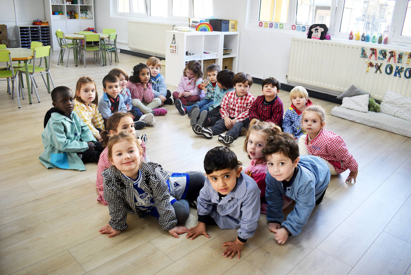 Los txikis de la clase de 3 años.