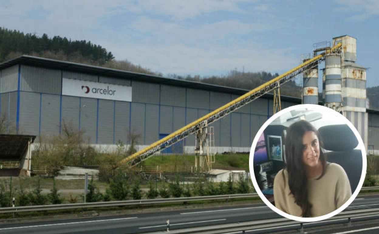 Planta de Arcelor en Olaberria, que ha tenido que detener su producción por el alto precio de la energia. A la derecha, la experta del mercado energético Beatriz Alonso, de Arise Energy.