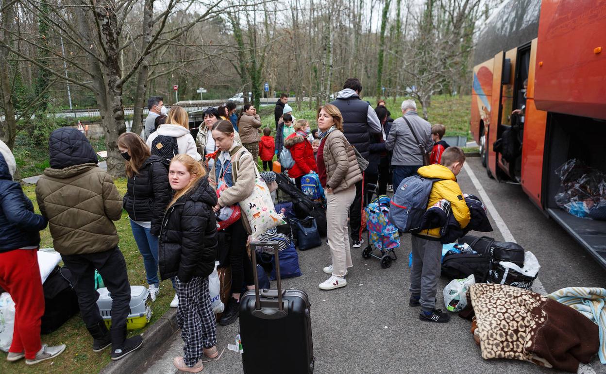 Refugiados llegados esta semana a Irun.