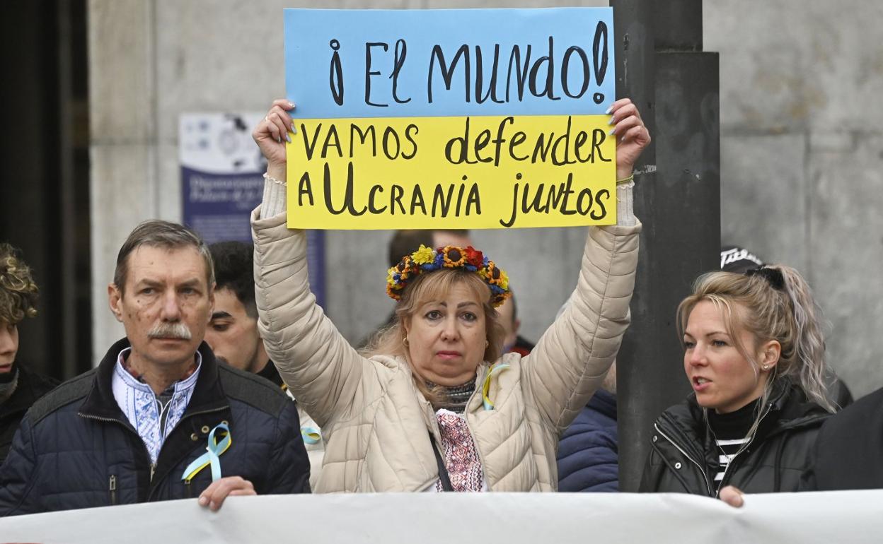 Protesta contra la guerra de Ucrania en Tolosa. 