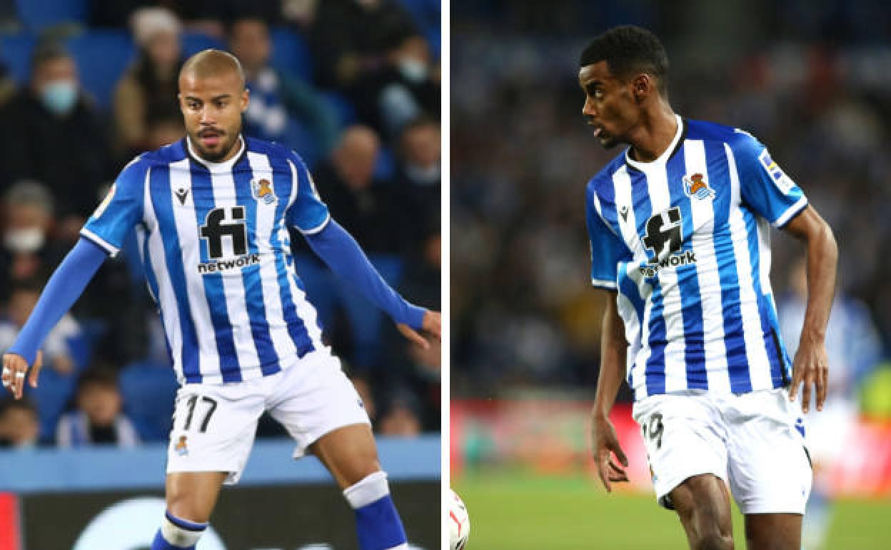 Rafinha e Isak, durante el partido de este lunes en el Reale Arena.