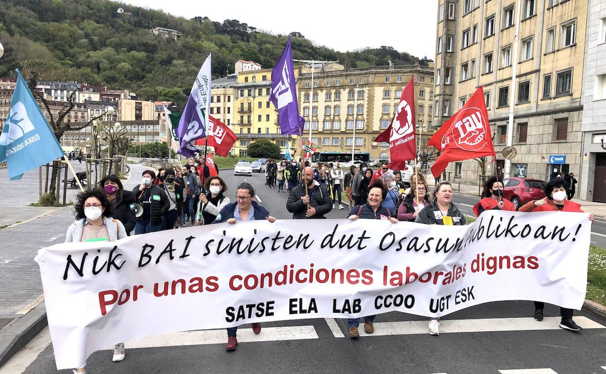 Protesta de los trabajadores de Atención Primaria por San Sebastián. 