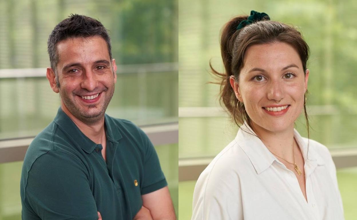 Haritz Sardon eta Coralie Jehanno ikertzaileak, lanaren egilekideak. 