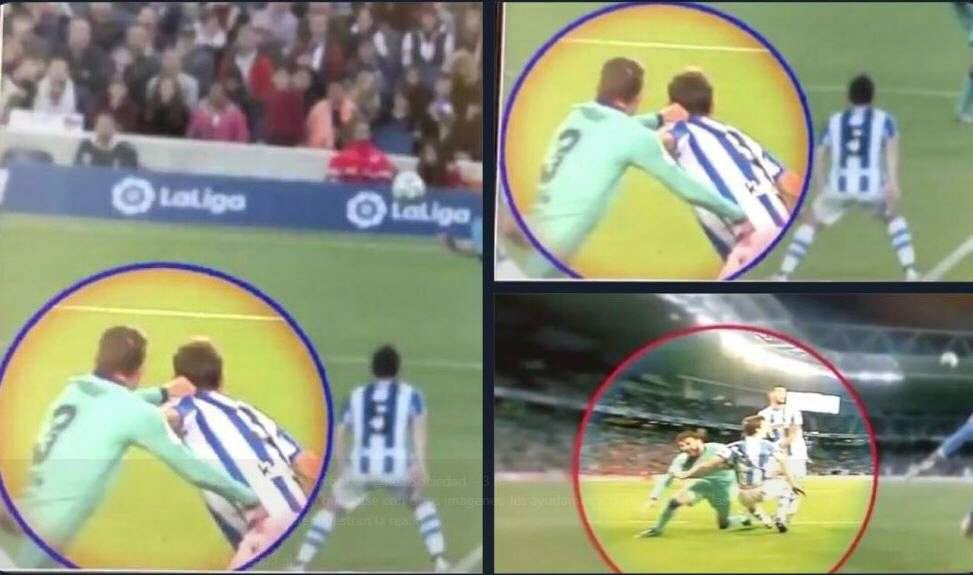 Fotogramas de la polémica por la que se quejó Piqué a Rubiales.