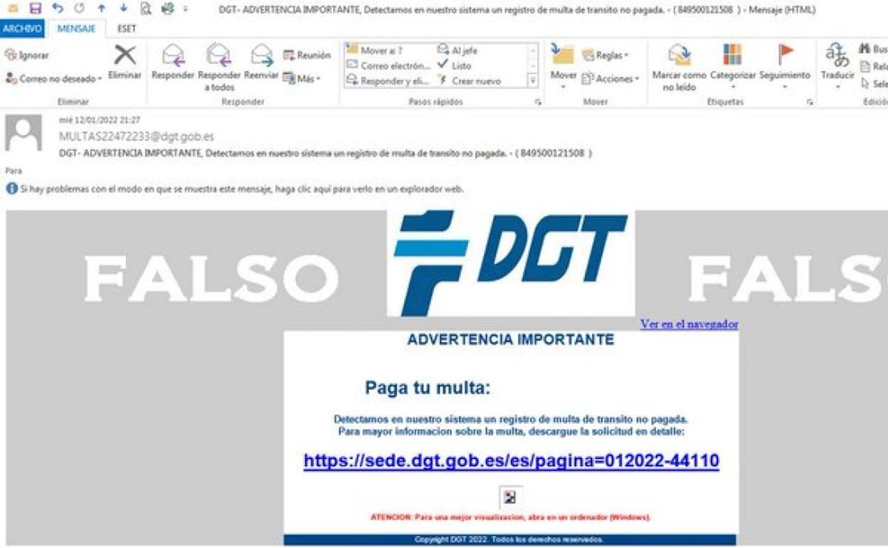 DGT: Alertan de una campaña de 'phishing' que suplanta a la Dirección General de Tráfico