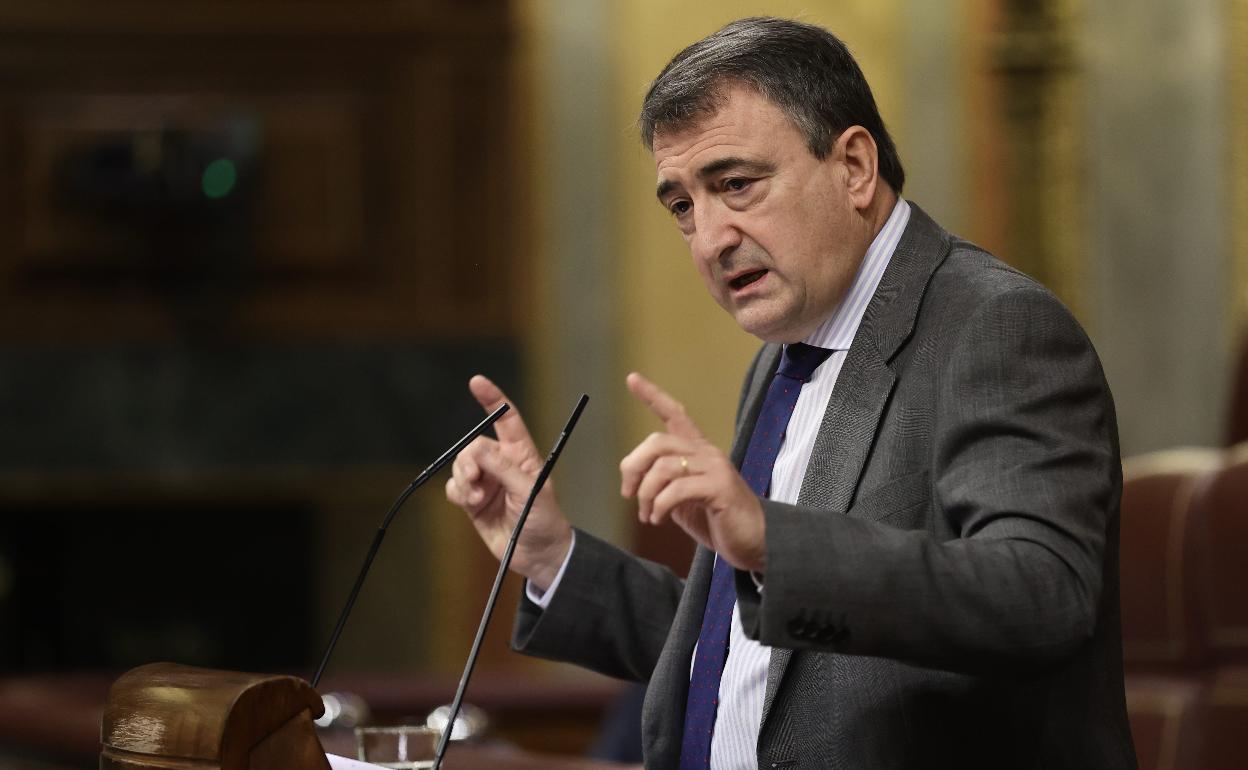 Aitor Esteban, durante una intervención en el Congreso de los Diputados. 