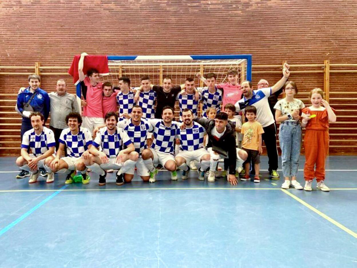 Equipo de Goierri K.E. de Futbol Sala, que ha ascendido a la Tercera División1. 