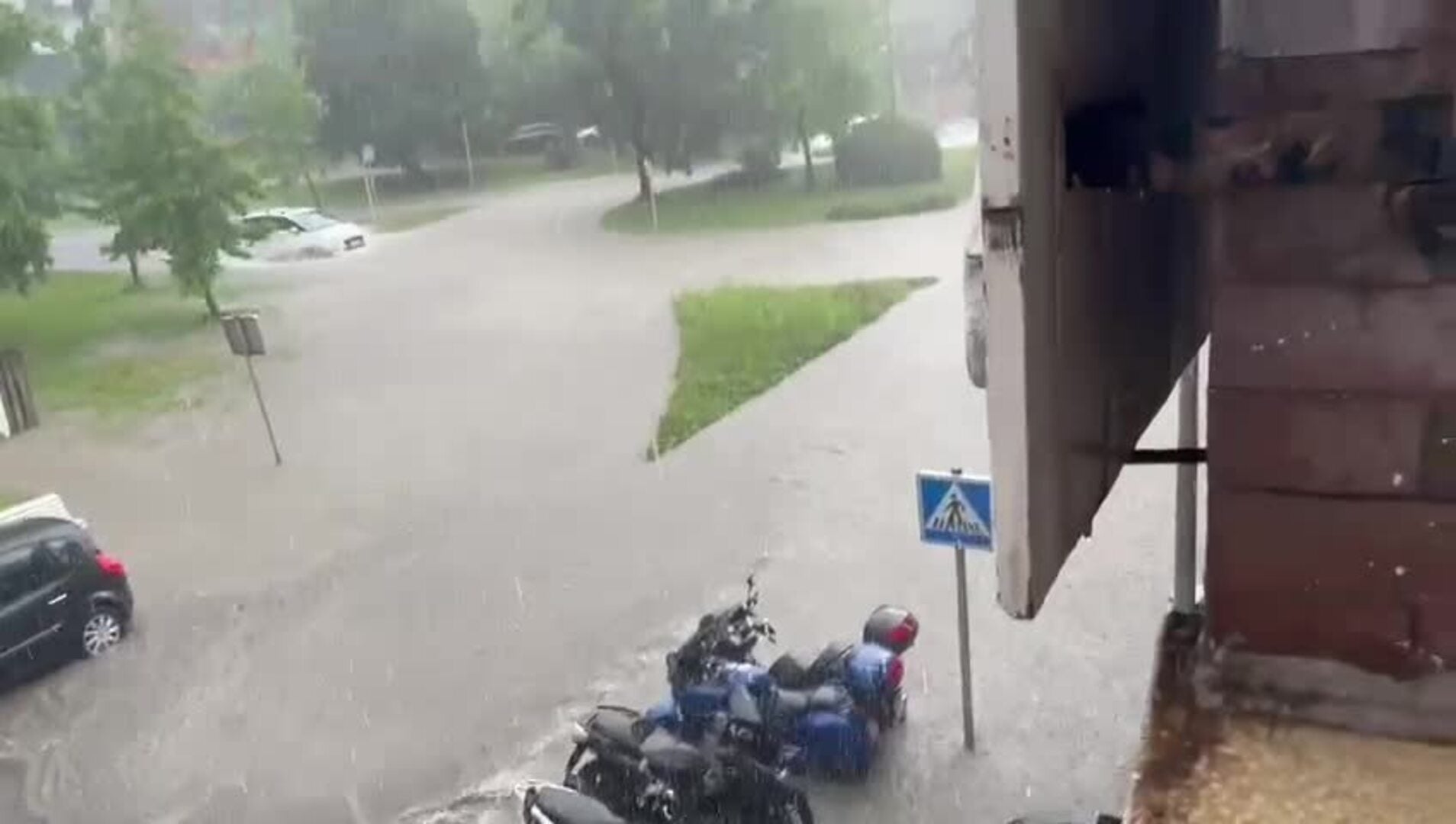 Tromba de agua en Donostia
