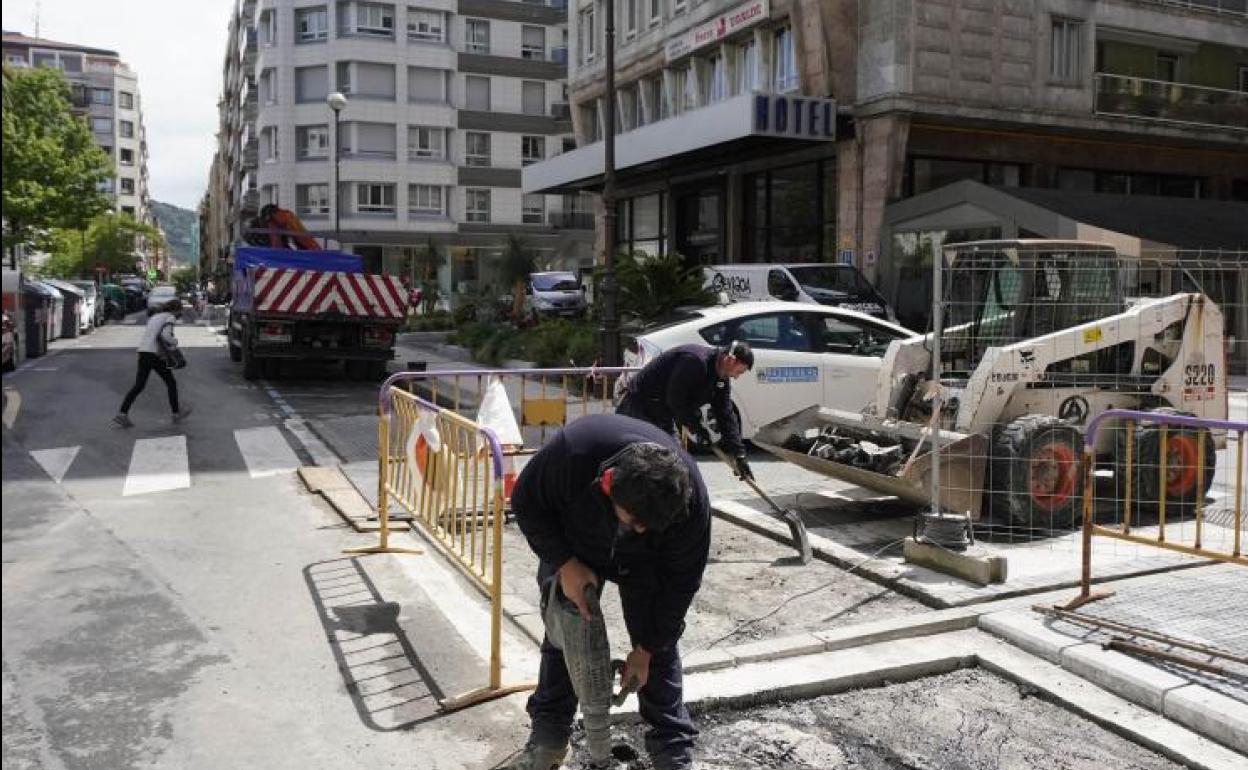 Obras en el entorno de la plaza Zaragoza. 