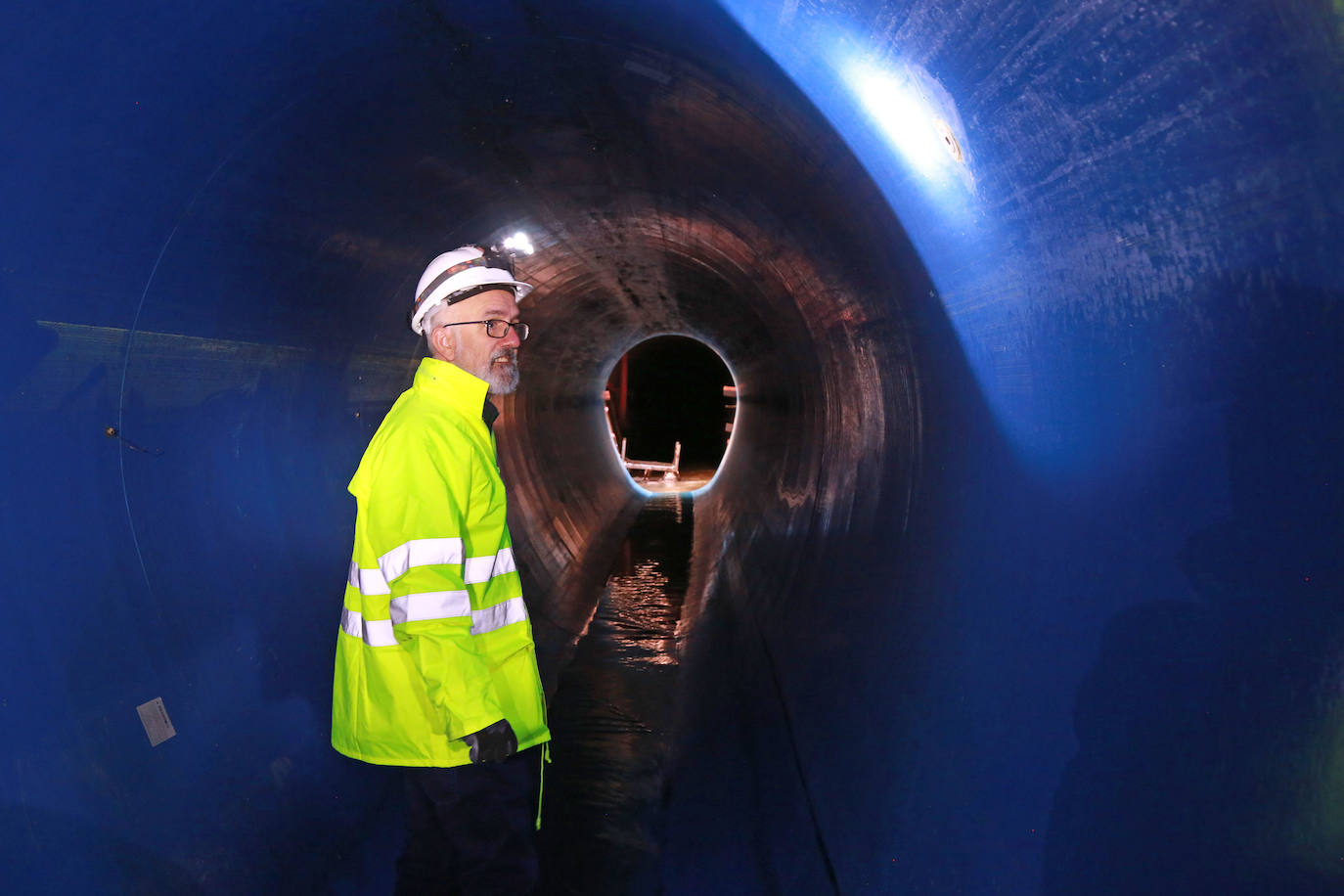 Obras del nuevo colector de aguas residuales que da servicio a Gros, Intxaurrondo, Ulia y Egia. 
