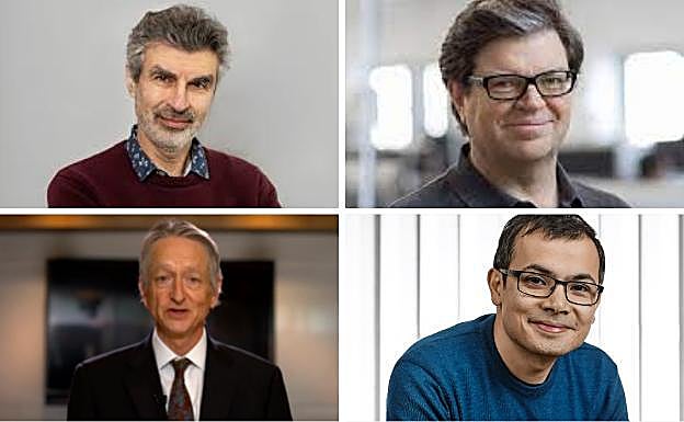 Geoffrey Hinton, Yann LeCun, Yoshua Bengio y Demis Hassabis 