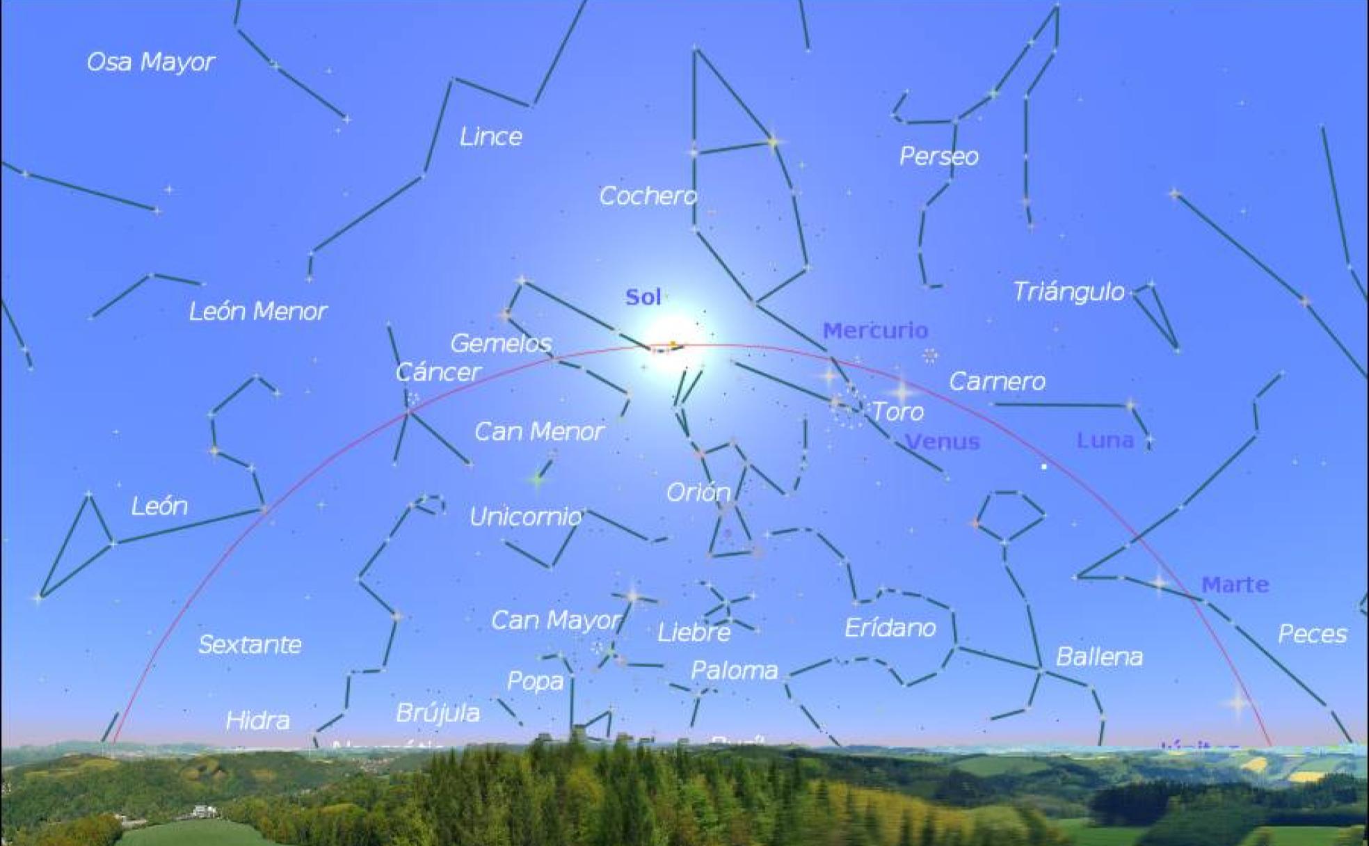Aspecto del cielo desde Donostia observando en dirección sur a las 14 horas.