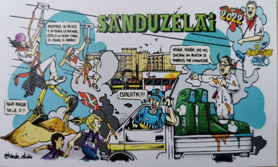 Fotos: Las ácidas y divertidas pancartas de las peñas de San Fermín 2022