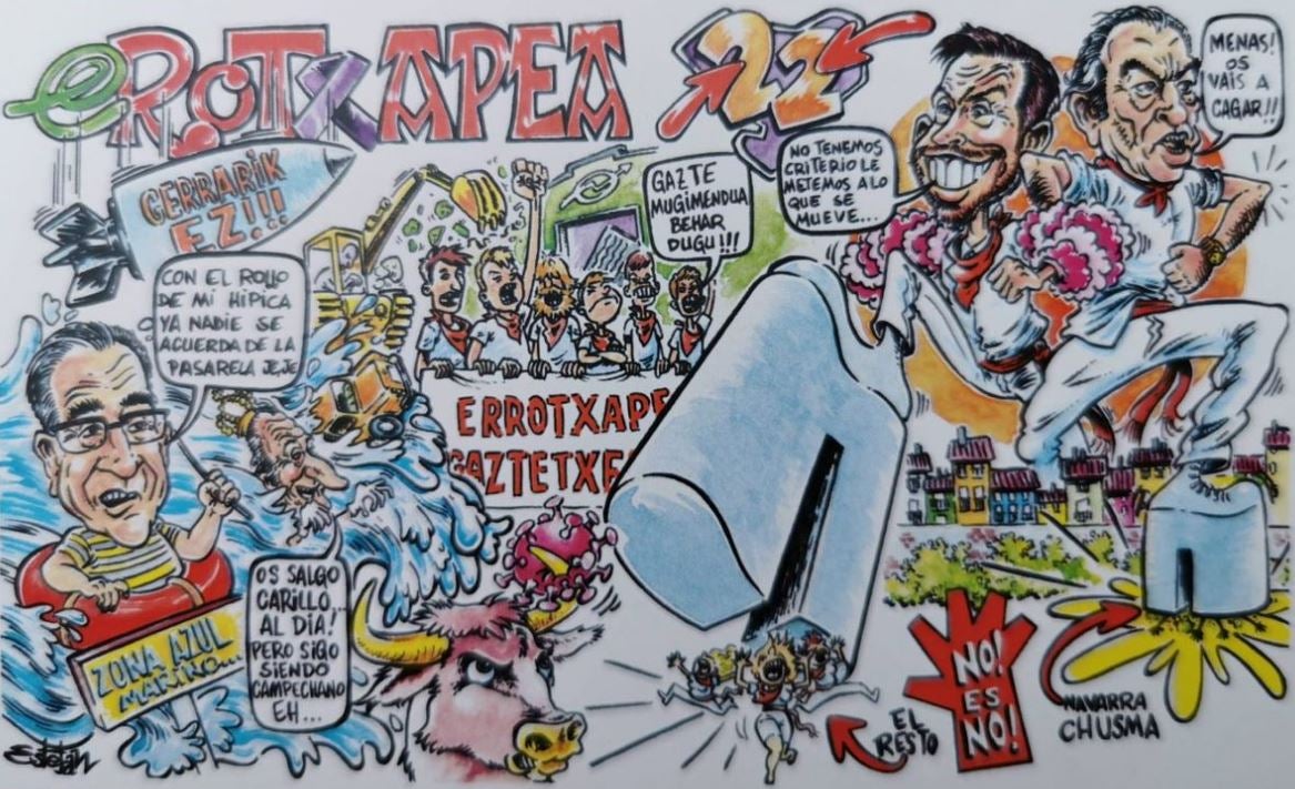 Fotos: Las ácidas y divertidas pancartas de las peñas de San Fermín 2022