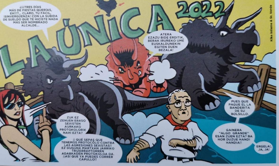 Fotos: Las ácidas y divertidas pancartas de las peñas de San Fermín 2022